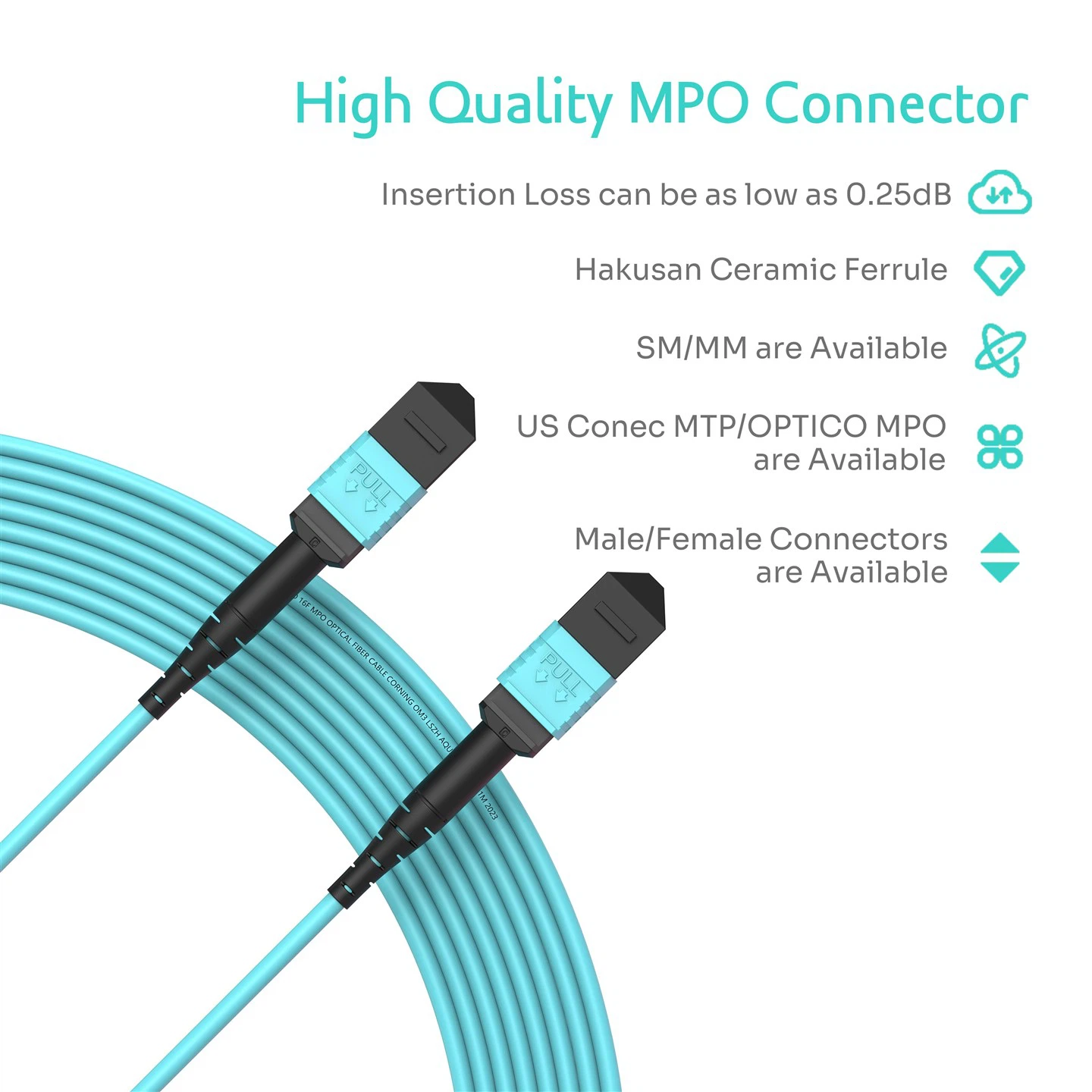 16F MPO-MPO Male Trunk Cable OM3