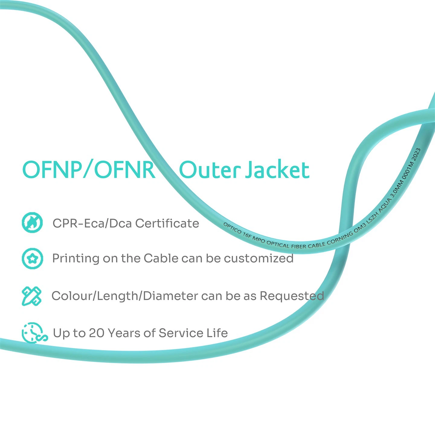 16F MPO-MPO Male Trunk Cable OM3
