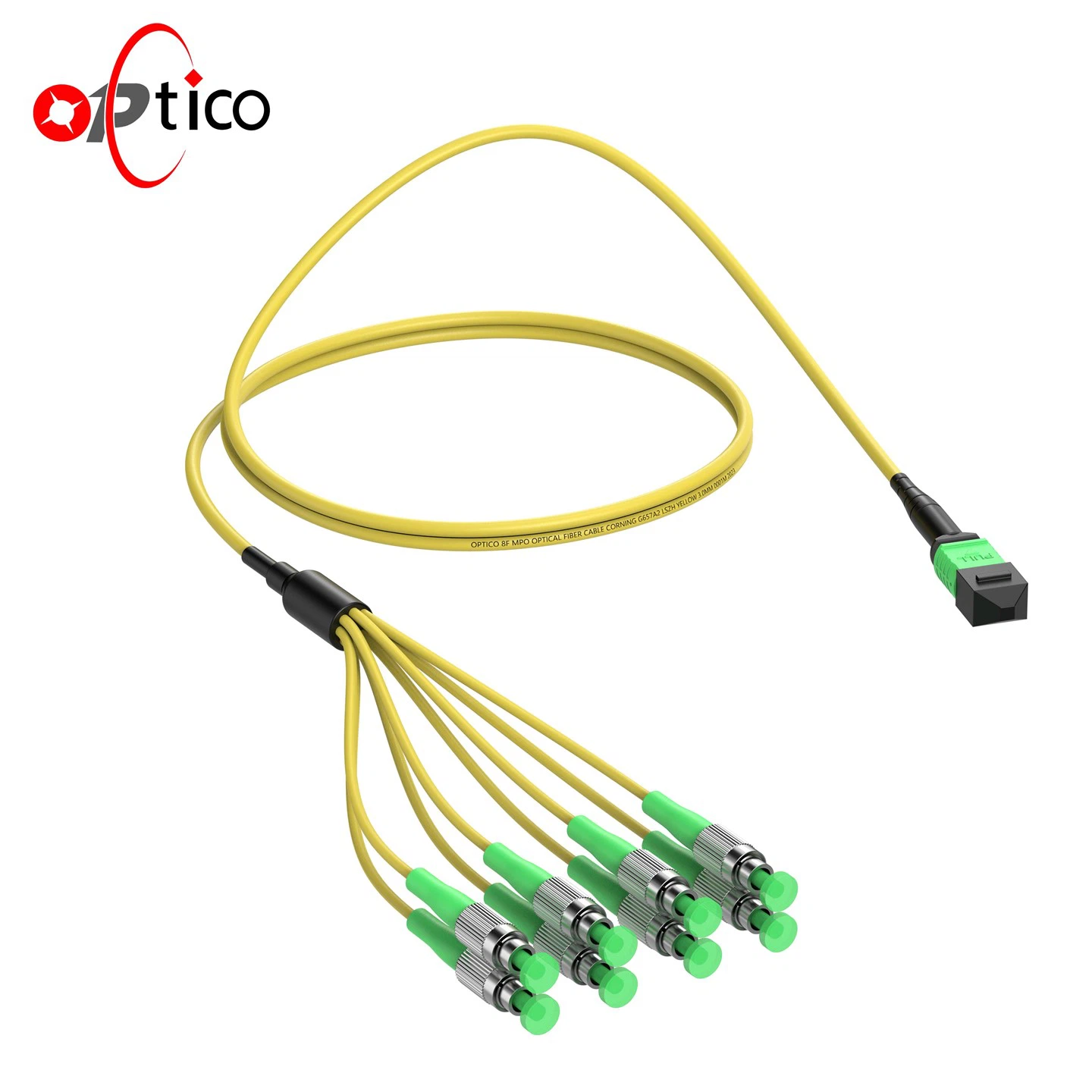 8 เส้นใย MPO ถึงสายเคเบิล FC Harness OS2 APC
